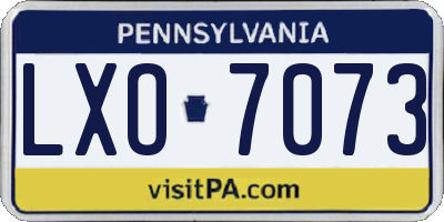 PA license plate LXO7073