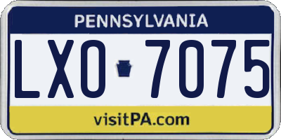 PA license plate LXO7075