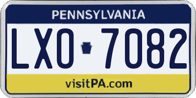 PA license plate LXO7082