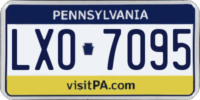 PA license plate LXO7095