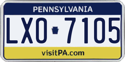 PA license plate LXO7105