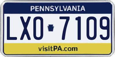 PA license plate LXO7109
