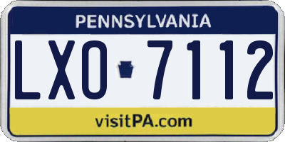 PA license plate LXO7112