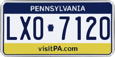 PA license plate LXO7120