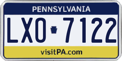 PA license plate LXO7122
