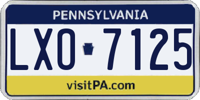 PA license plate LXO7125