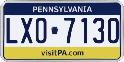 PA license plate LXO7130