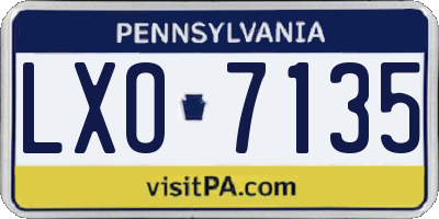 PA license plate LXO7135