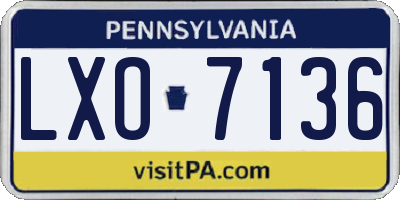 PA license plate LXO7136