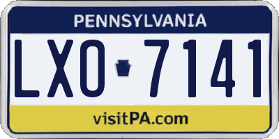 PA license plate LXO7141