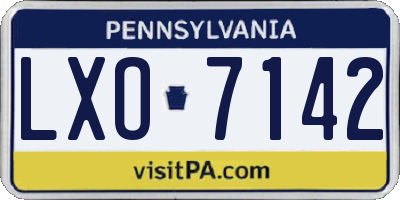 PA license plate LXO7142