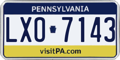 PA license plate LXO7143
