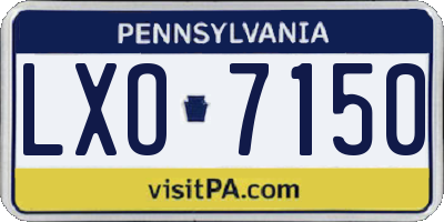 PA license plate LXO7150
