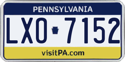 PA license plate LXO7152