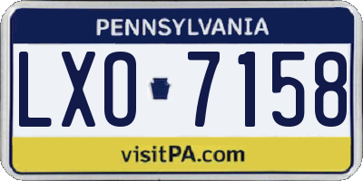 PA license plate LXO7158