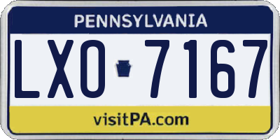 PA license plate LXO7167