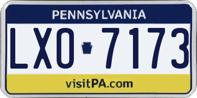 PA license plate LXO7173