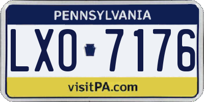 PA license plate LXO7176
