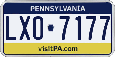 PA license plate LXO7177