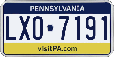 PA license plate LXO7191