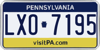 PA license plate LXO7195