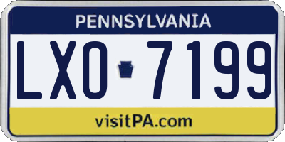 PA license plate LXO7199
