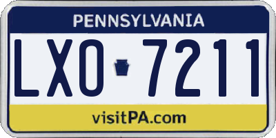PA license plate LXO7211