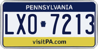 PA license plate LXO7213