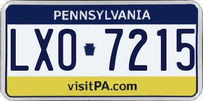 PA license plate LXO7215