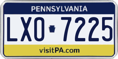 PA license plate LXO7225