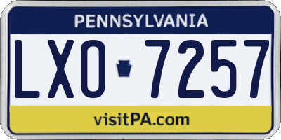 PA license plate LXO7257