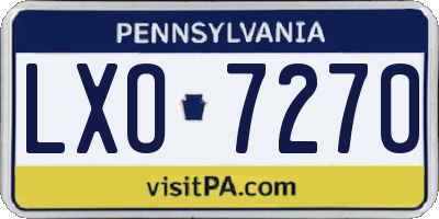 PA license plate LXO7270