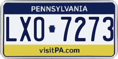 PA license plate LXO7273