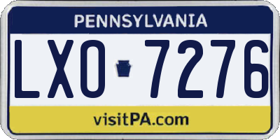 PA license plate LXO7276