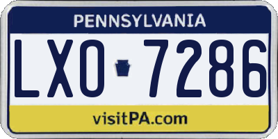 PA license plate LXO7286