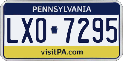 PA license plate LXO7295