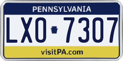 PA license plate LXO7307