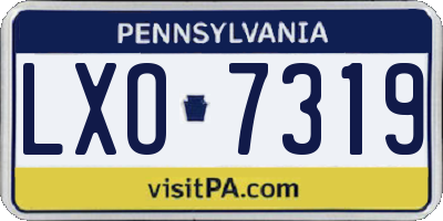 PA license plate LXO7319