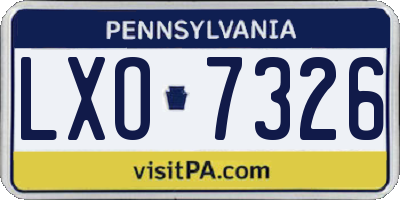 PA license plate LXO7326