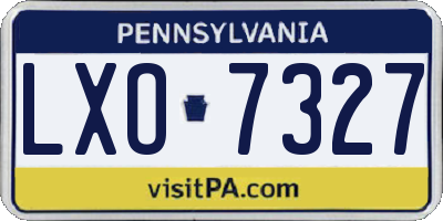 PA license plate LXO7327