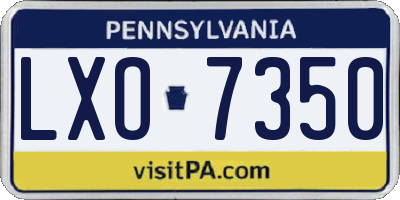 PA license plate LXO7350