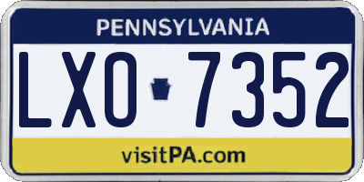 PA license plate LXO7352