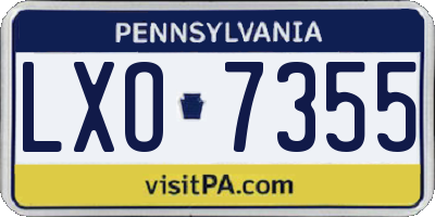 PA license plate LXO7355