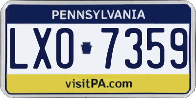 PA license plate LXO7359
