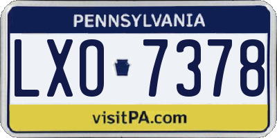 PA license plate LXO7378