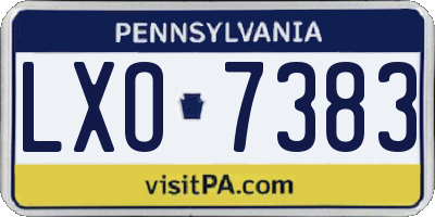 PA license plate LXO7383