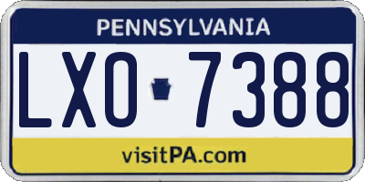 PA license plate LXO7388