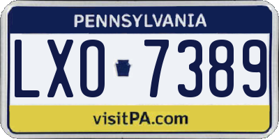 PA license plate LXO7389