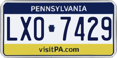 PA license plate LXO7429