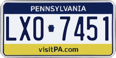 PA license plate LXO7451